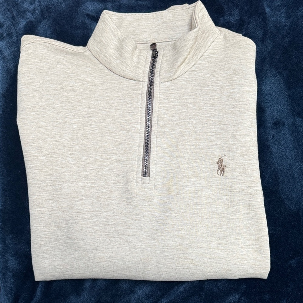Polo Ralph Lauren Light Gray Half-Zip Pullover with Pony Logo